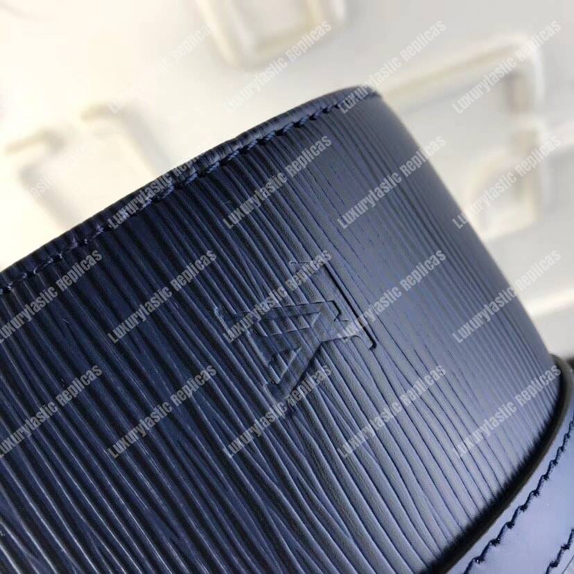 LV Soufflot Bag Black Epi Leather Blue