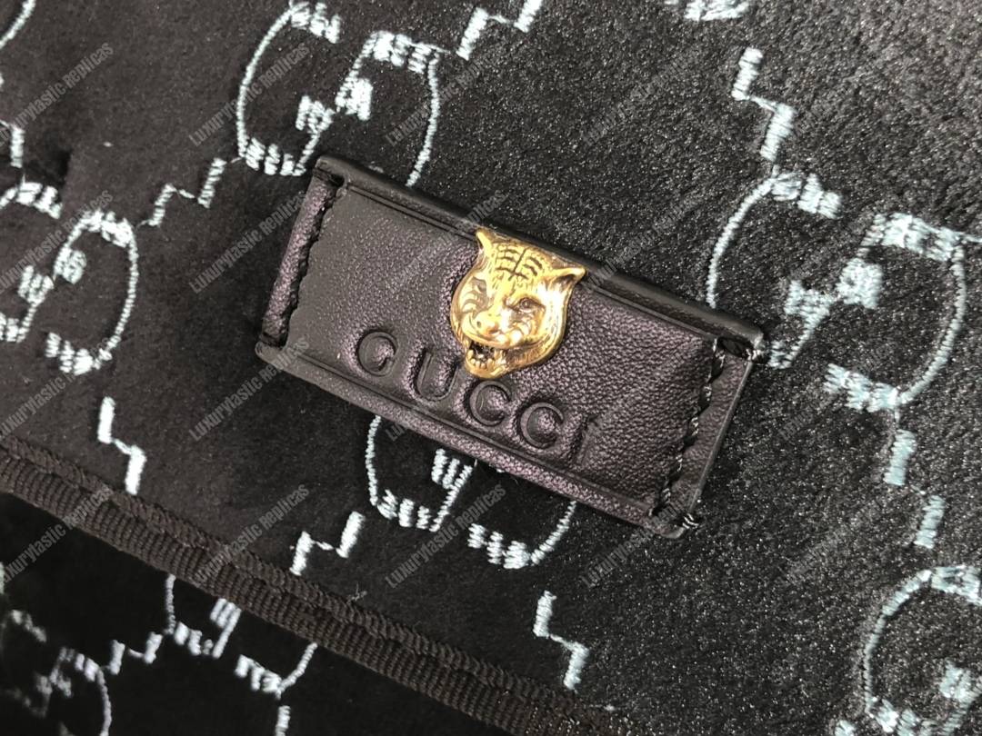 G*u*i medium gg velvet backpack dark blue
