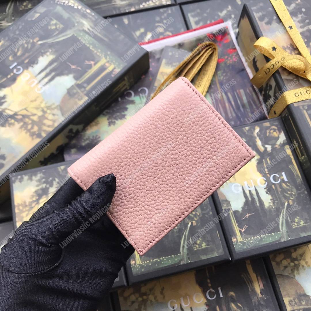 G*u*i leather card case wallet light pink