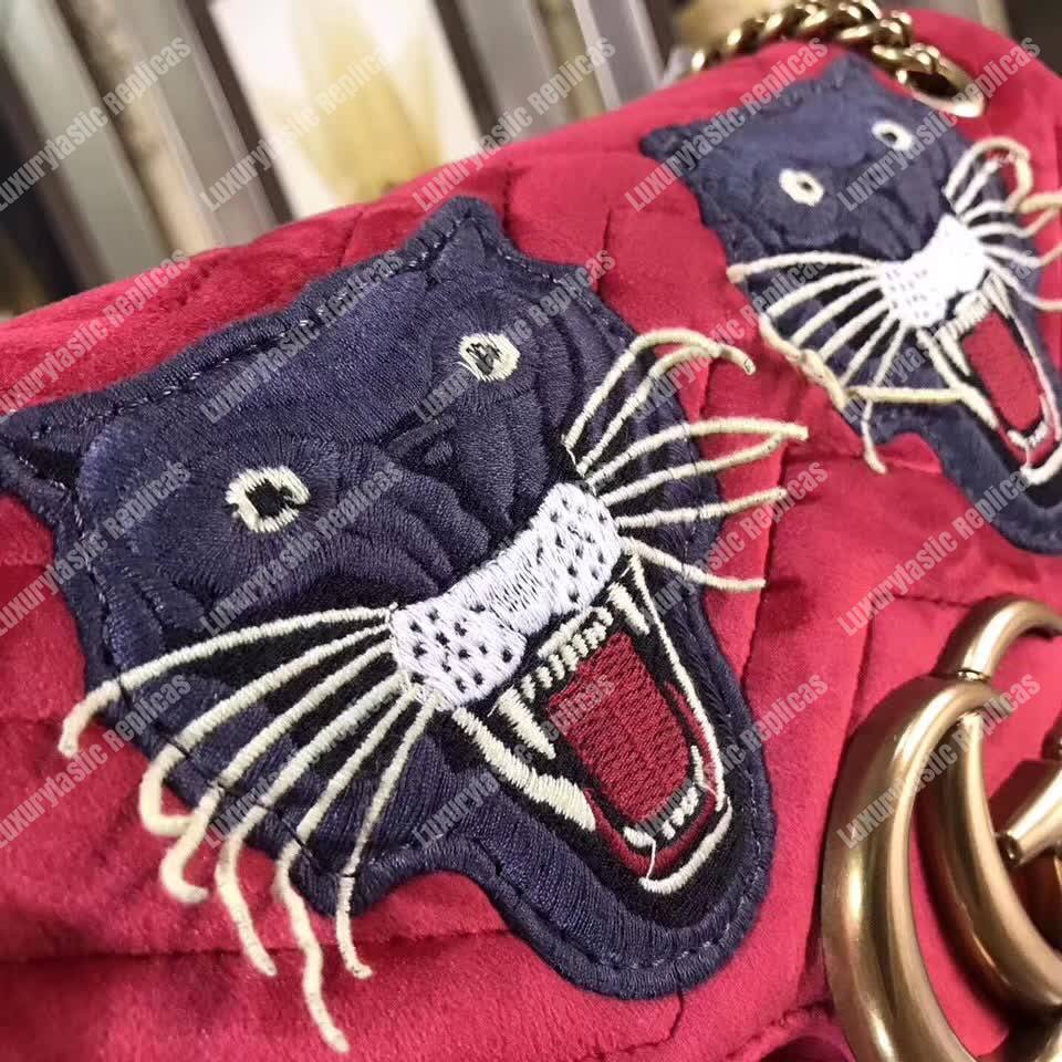 G*u*i gg marmont medium velvet bag angry cat