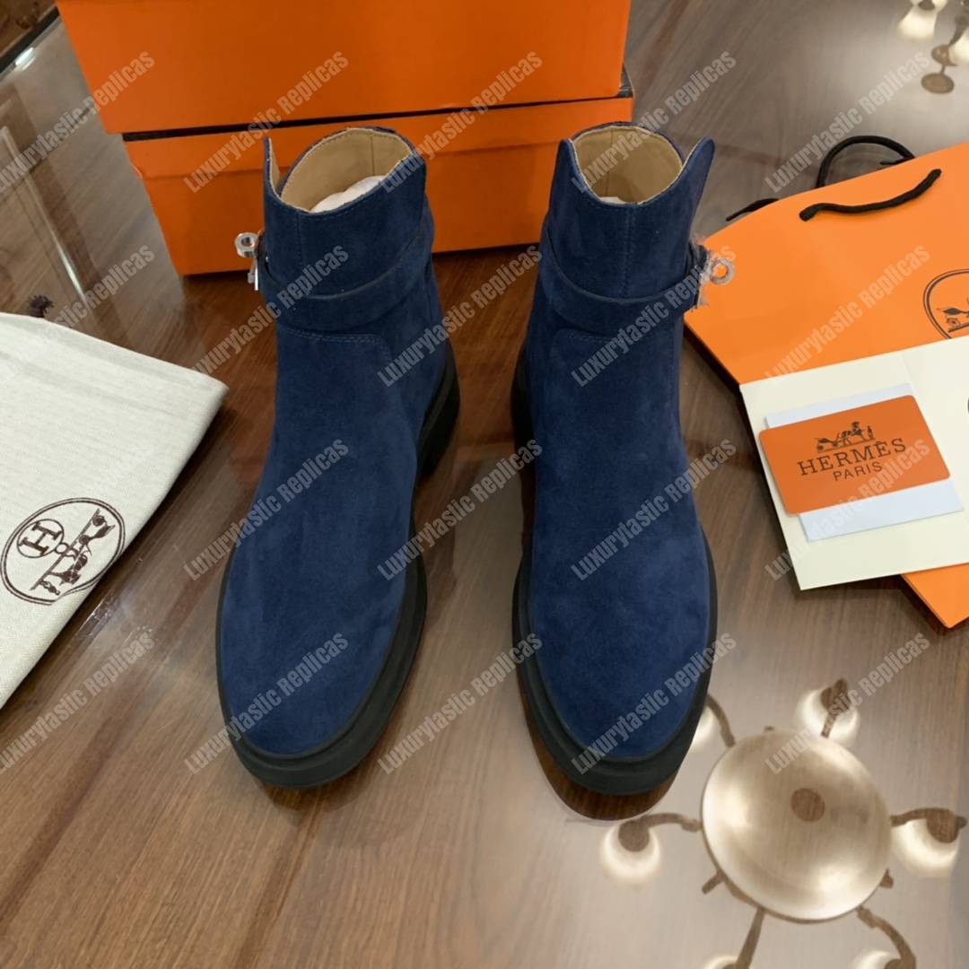 H**mes veo ankle boot blue