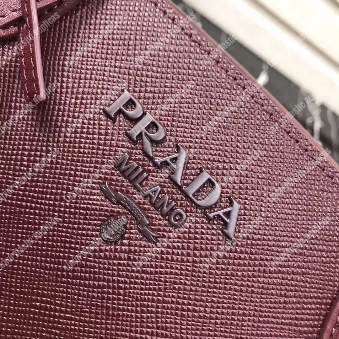 Pra*a monochrome saffiano leather bag brown