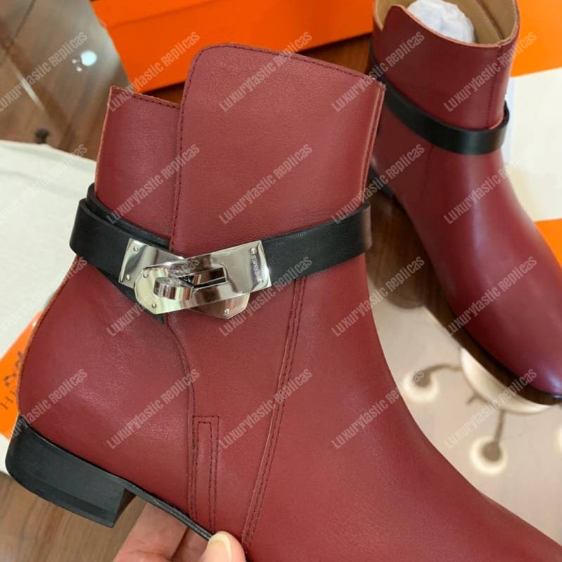 H**mes neo ankle boot red