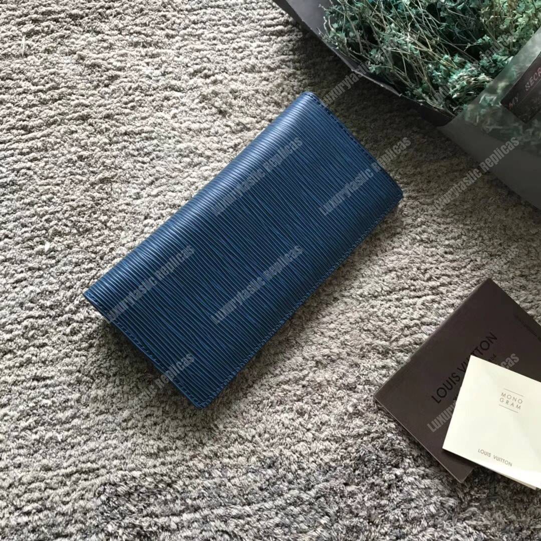 LV Circle signature Brazza Wallet Epi Leather Bleu Azur