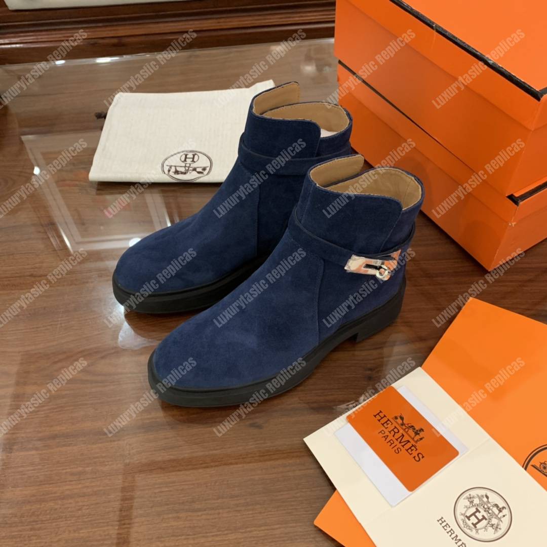 H**mes veo ankle boot blue