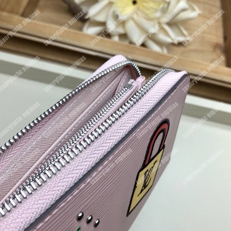 LV Special Edition Zippy Wallet Epi Leather Rose Ballerine