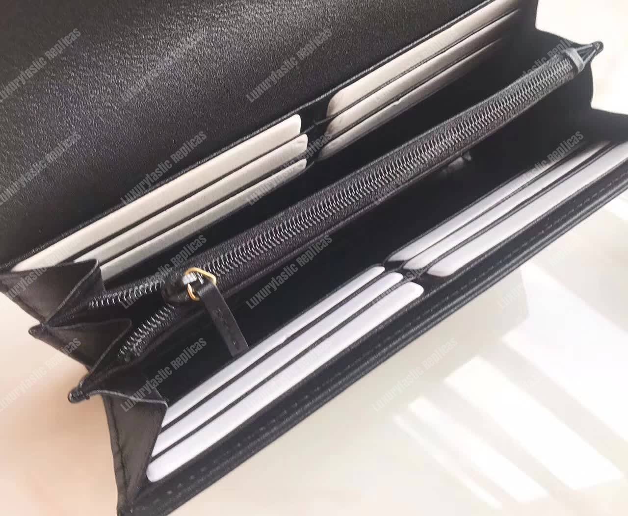 G*u*i gg marmont quilted continental wallet black