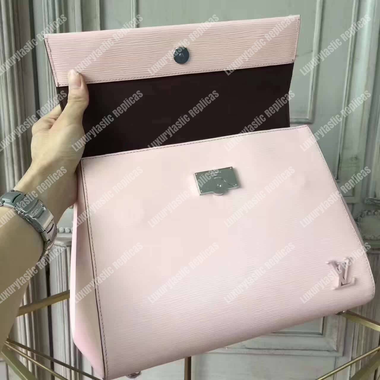 LV Cluny MM Bag Epi Leather Rose Ballerine