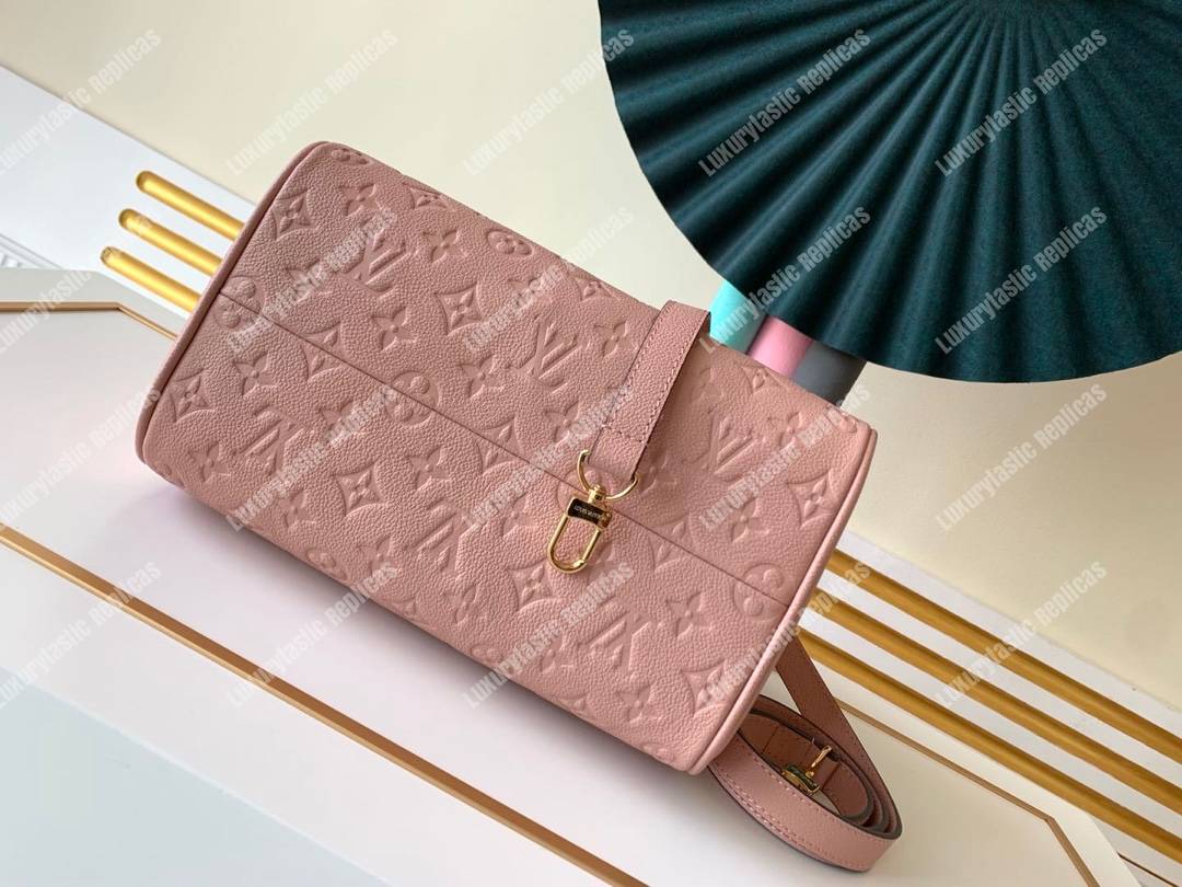 LV Speedy Bandouliere 25 Monogram Empreinte Leather Rose Poudre
