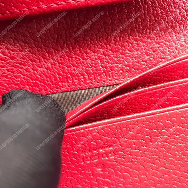 G*u*i embroidered leather card case red