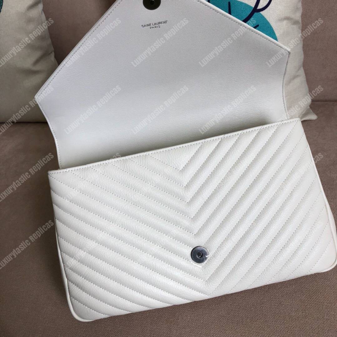 Saint Laurent Large College In White