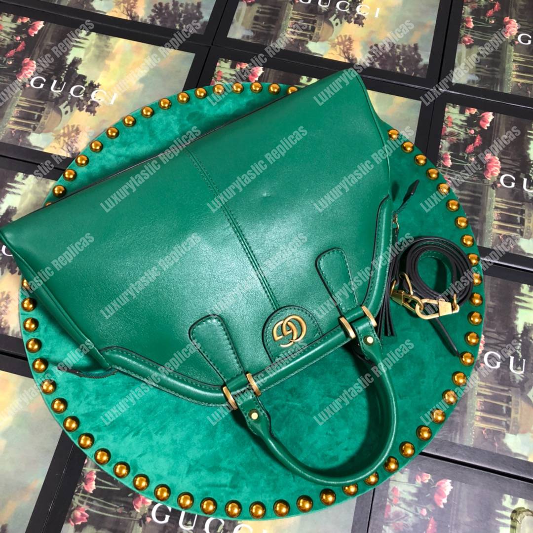 G*u*i re(belle) medium shoulder bag leather green
