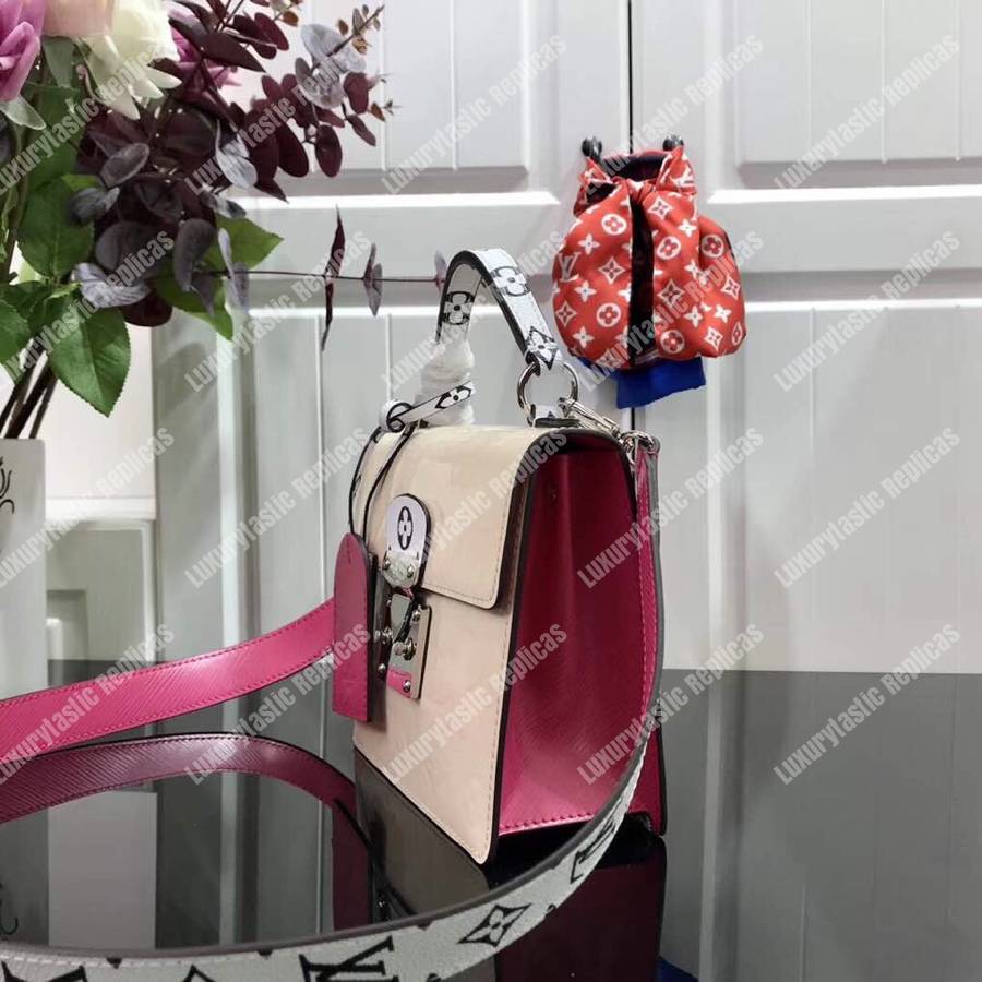 LV Spring Street Monogram Vernis Creme Beige