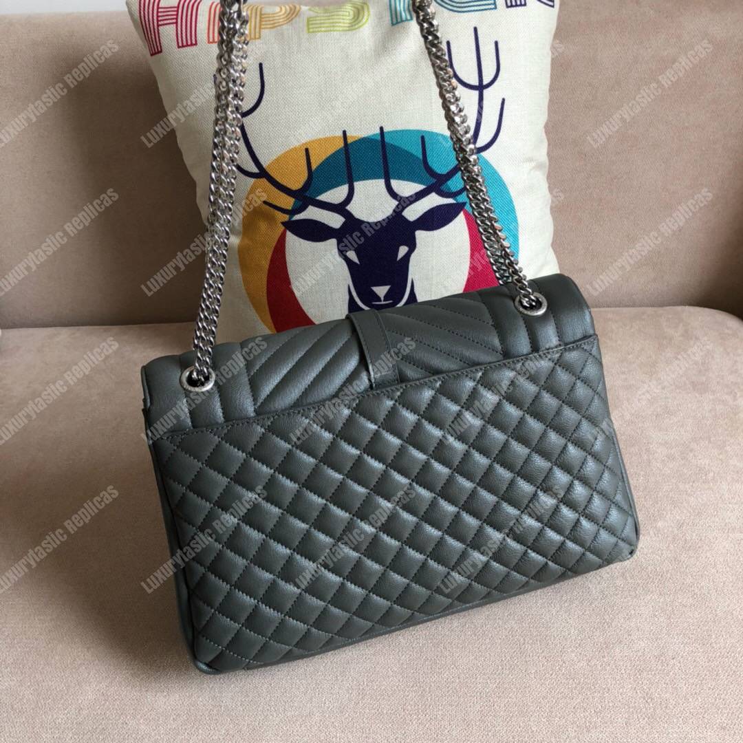 Saint Laurent Classic Large Soft Envelope Dark Anthracite