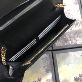 G*u*i leather chain card case wallet gold/black