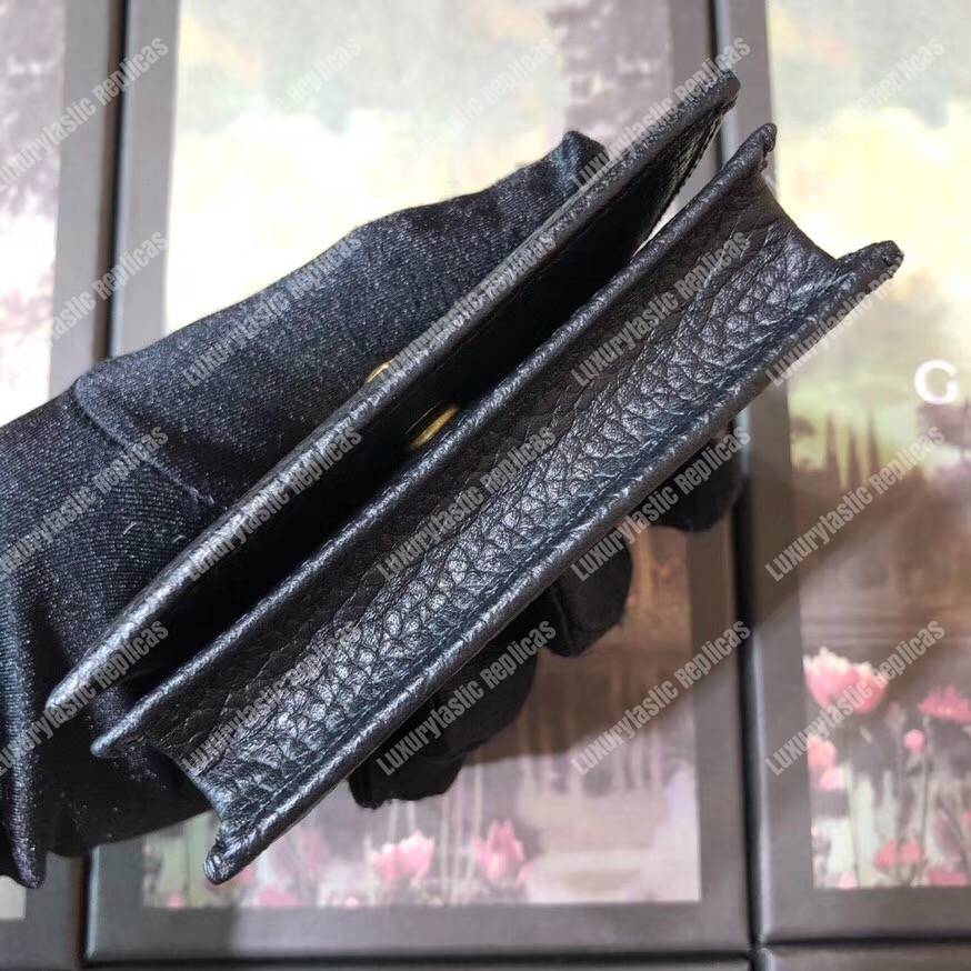 G*u*i garden leather wallet black with bat