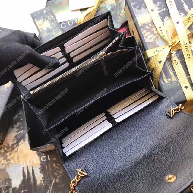 G*u*i embroidered leather mini shoulder bag black