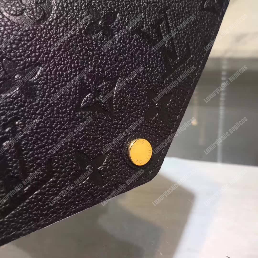 LV Pochette Felicie Bag Monogram Leather Noir