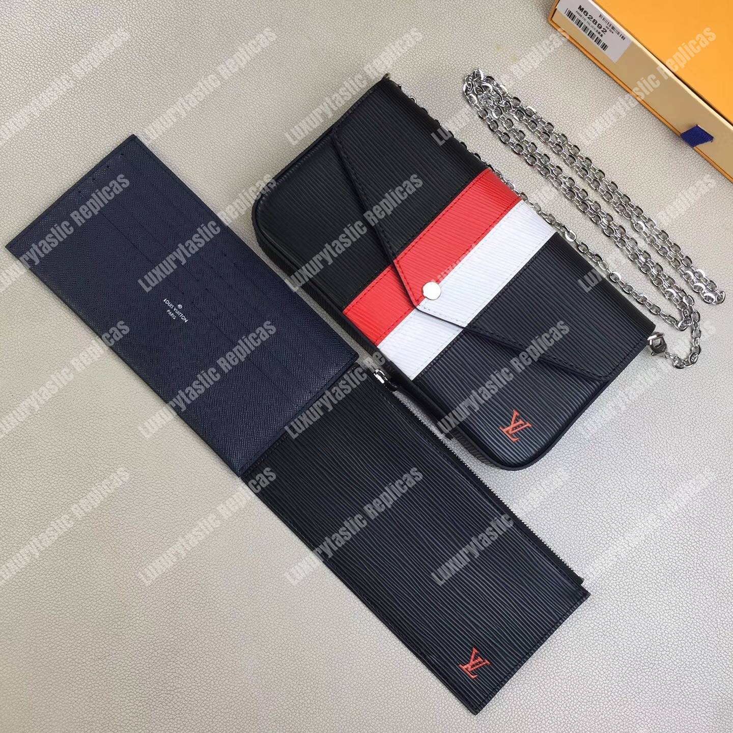 LV Pochette Felicie Epi Leather Noir