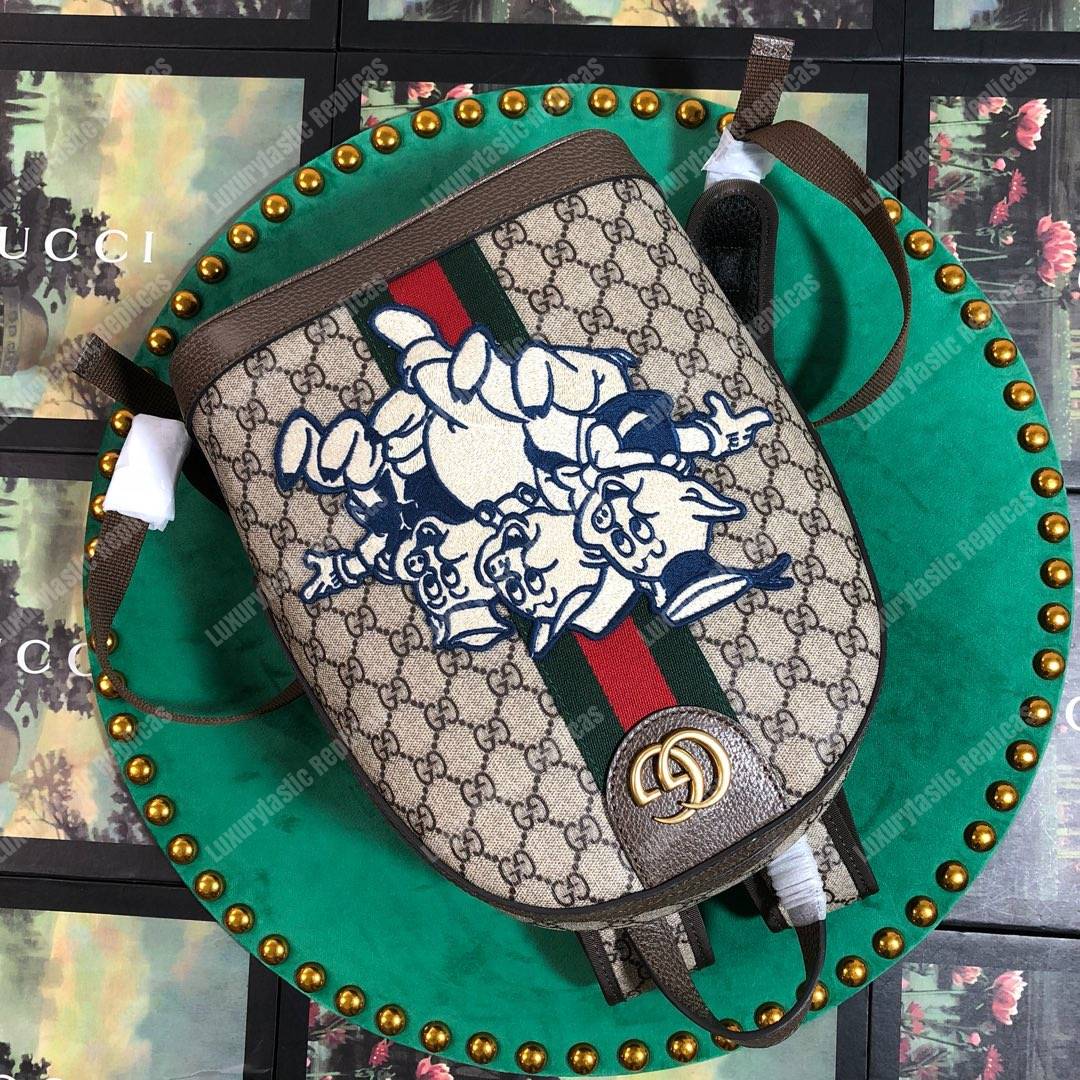 G*u*i ophidia gg backpack with three little pigs