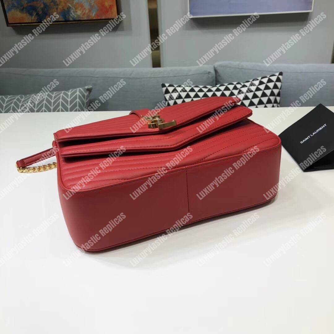 Saint Laurent Sulpice Medium In Matelassé Leather Eros Red