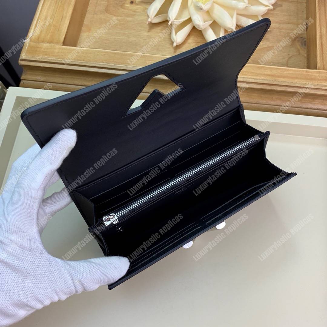 LV Twist Wallet Epi Leather Monogram Noir Tan