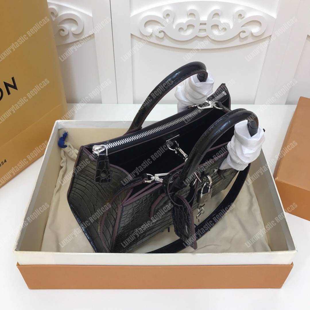 LV City Steamer PM Crocodilien Briliant Noir