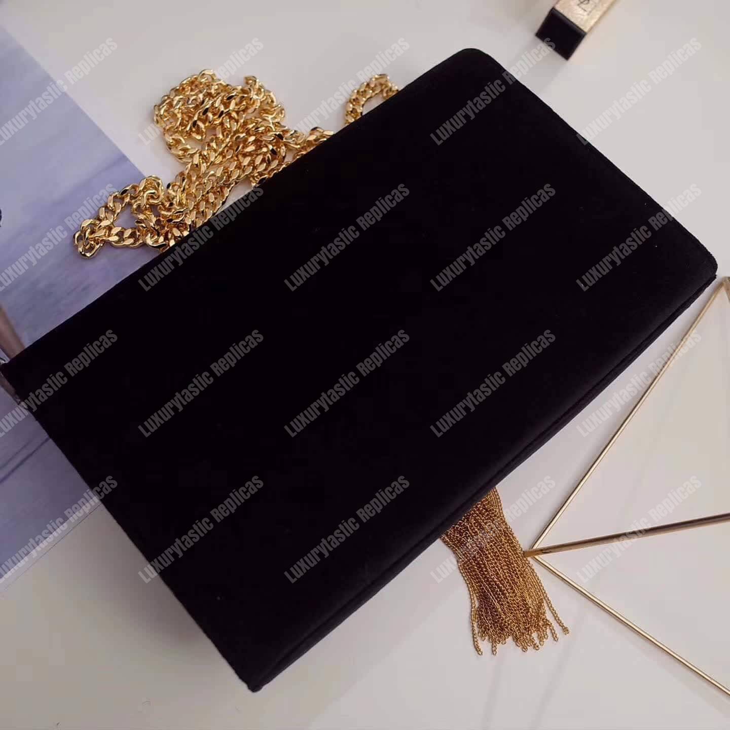 Saint Laurent Kate Medium Tassel Black Velvet