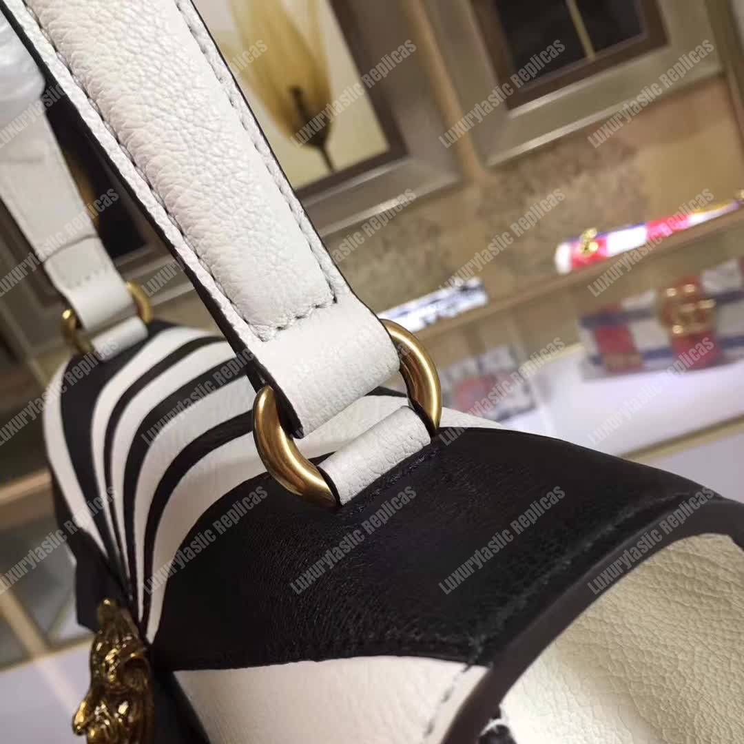 G*u*i osiride leather top handle bag white