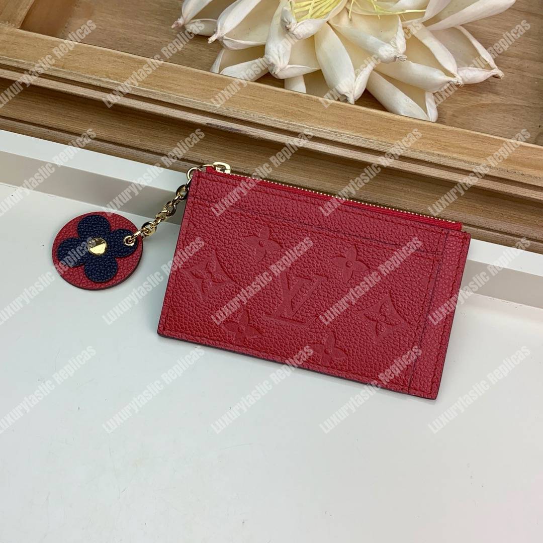LV Zipped Card Holder Monogram Red