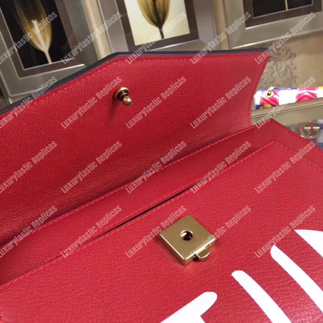 G*u*i osiride leather top handle bag red