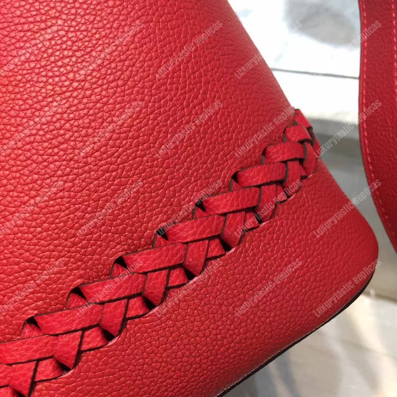 LV Lockme Bucket Red Braided