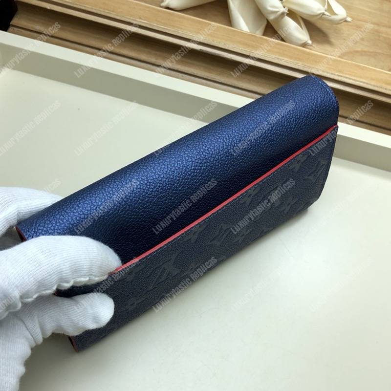 LV Sarah Wallet Monogram Empreinte Leather Marine Rouge