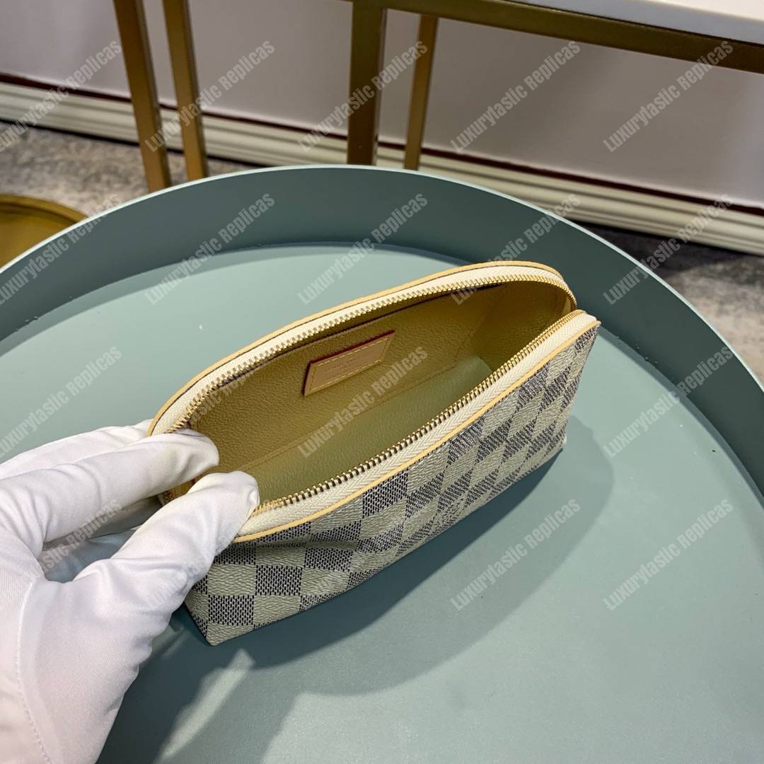 LV Cosmetic Pouch PM Damier Azur Canvas