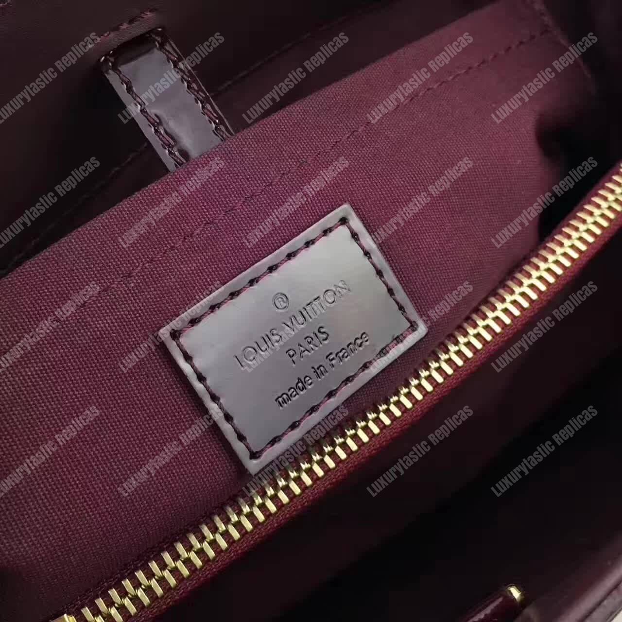 LV Montaigne BB Tote Bag Monogram Vernis Amarante