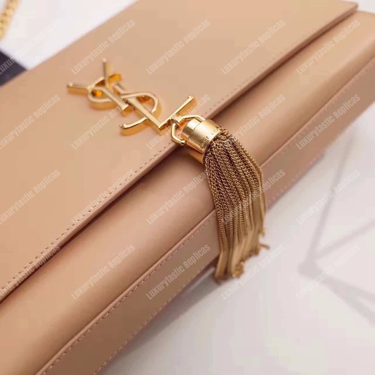 Saint Laurent Kate Medium With Tassel In Smooth Leather Powder