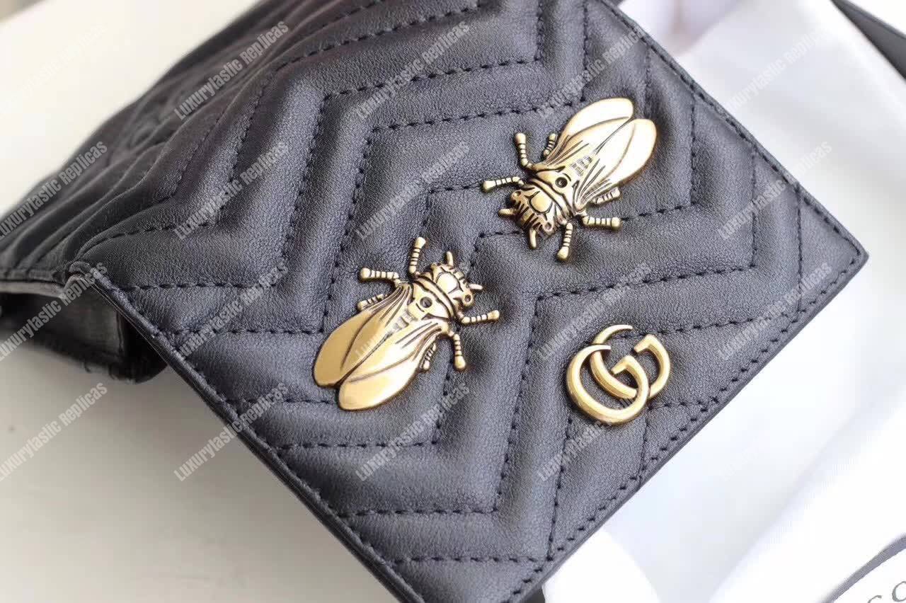 G*u*i gg marmont cicada stud card case wallet