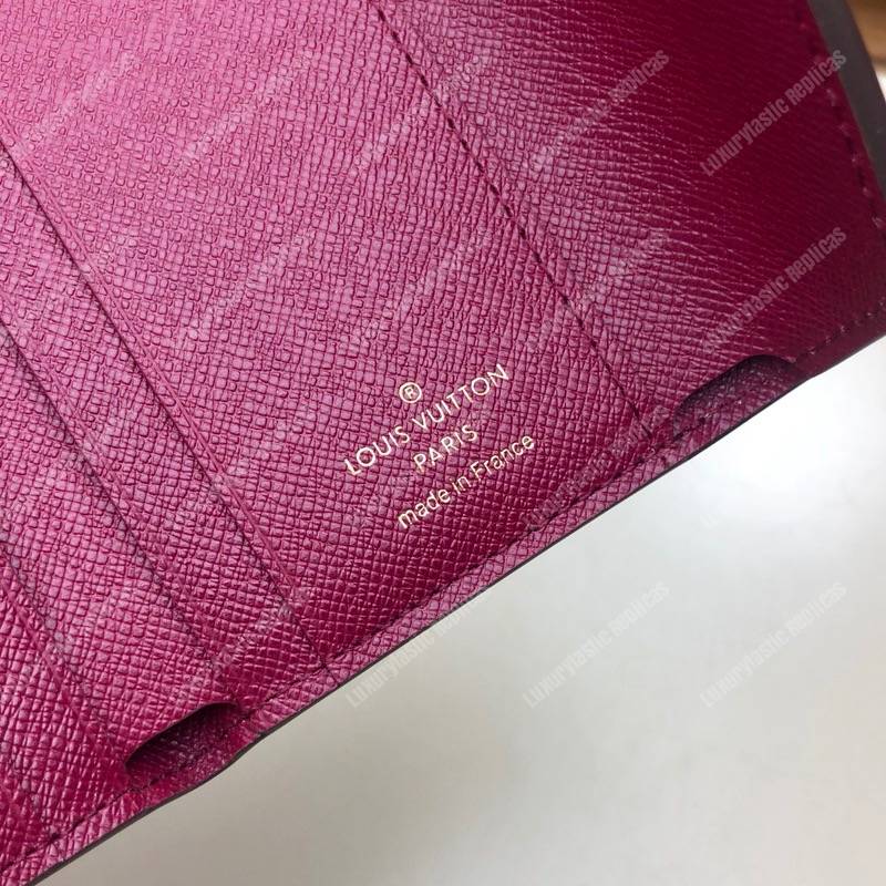 LV Zoé Wallet Monogram Fuchsia colored leather