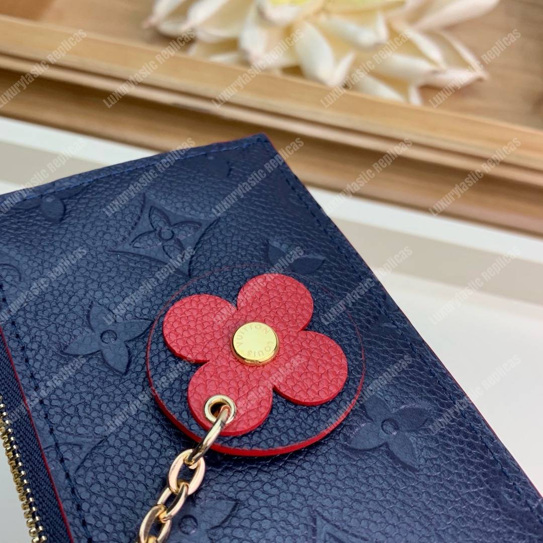 LV Zipped Card Holder Monogram Navy Red