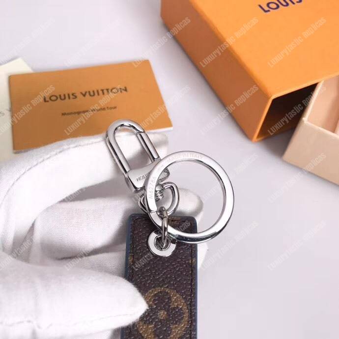 LV Epi Mix Bag Charm and Key Holder Blue