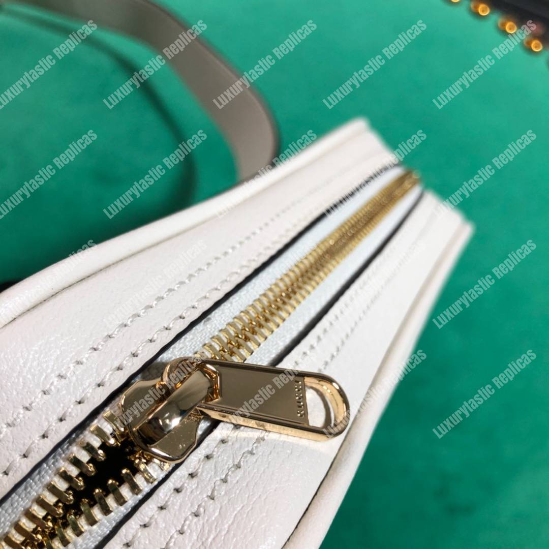 G*u*i ophidia white leather small belt bag