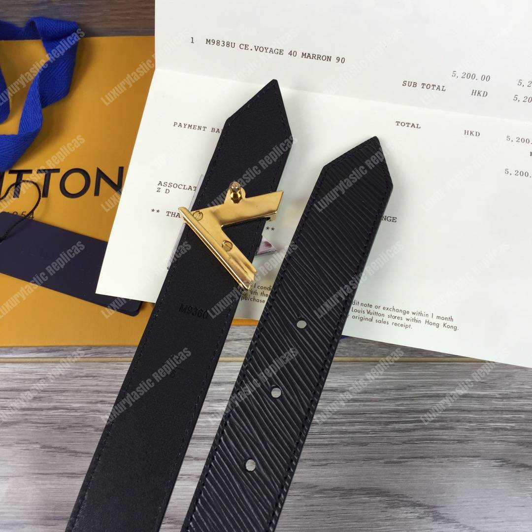 LV Twist 30MM Epi Leather Belt Black