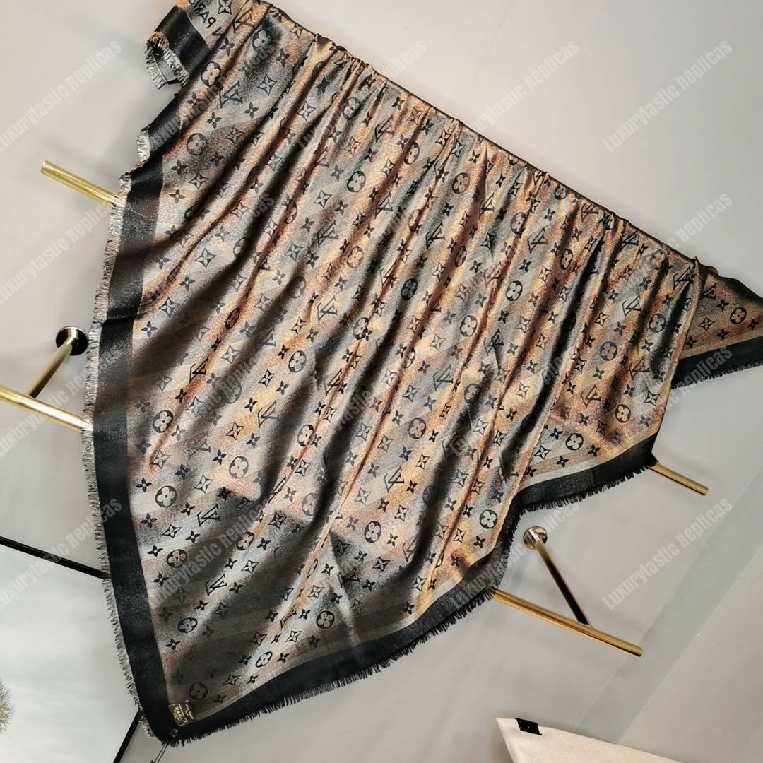LV Monogram Shine Shawl Black