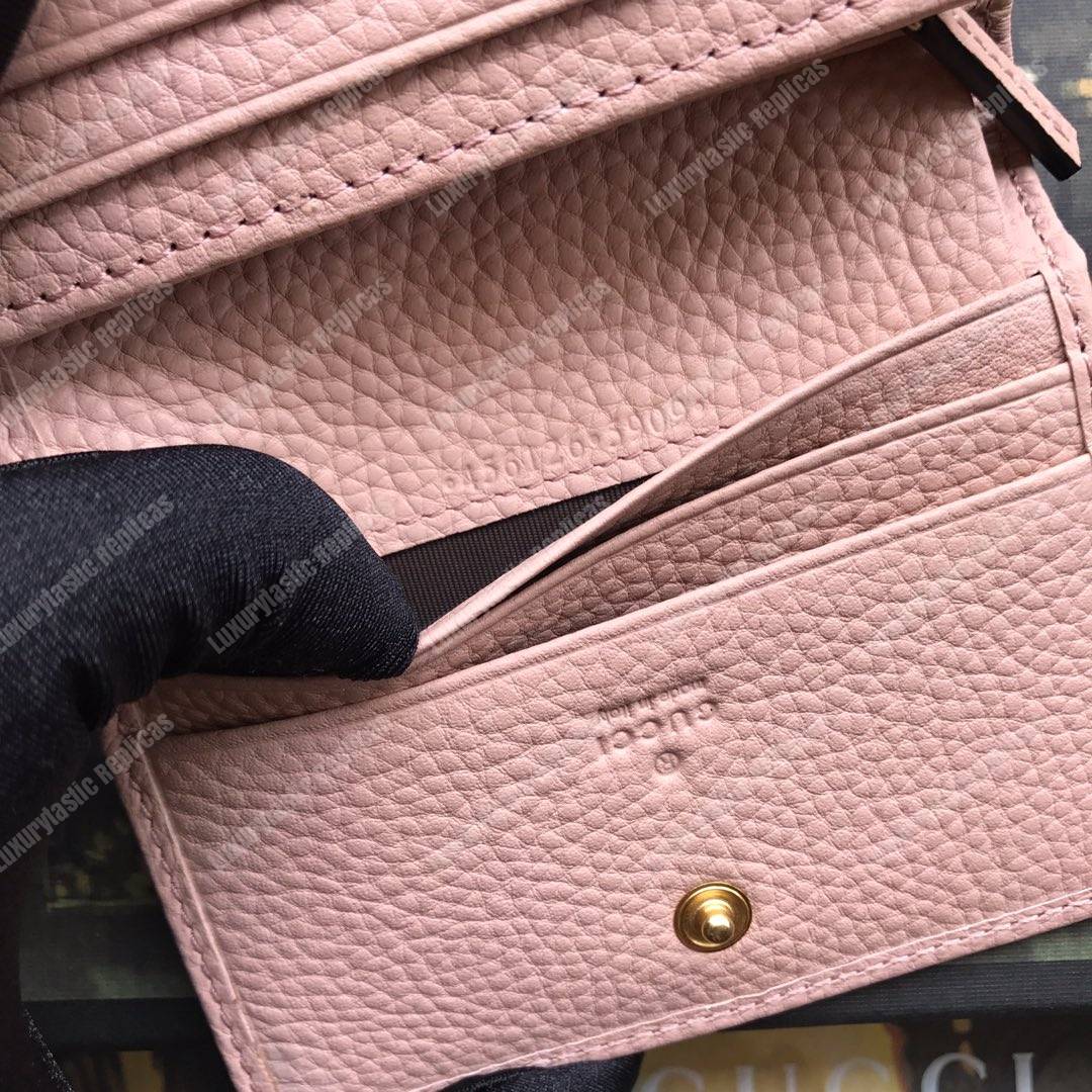 G*u*i leather card case wallet light pink