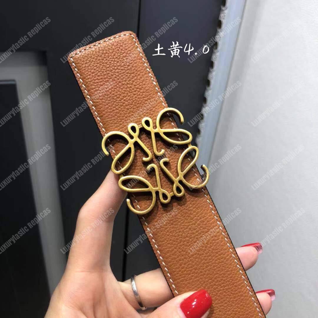 Loewe Reversible Anagram Belt 4 Cm Brown