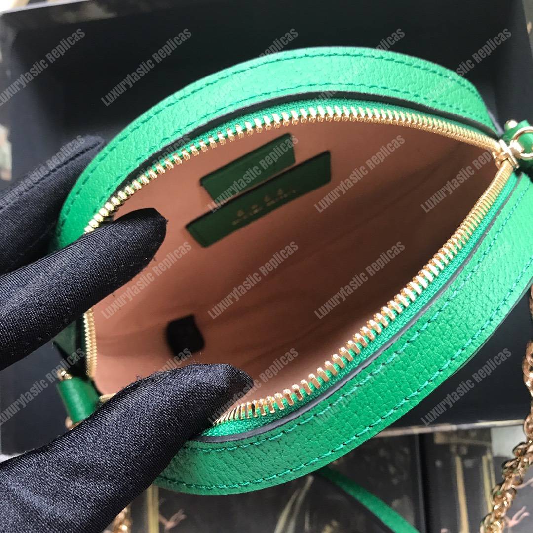 G*u*i ophidia gg flora mini round shoulder bag green