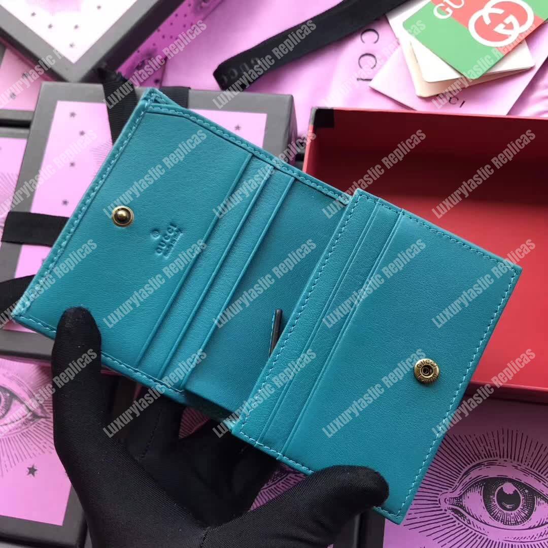 G*u*i gg marmont card case velvet aquamarine