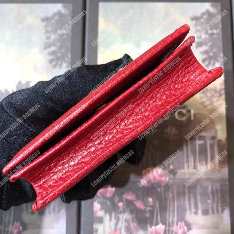 G*u*i garden leather wallet red with bat