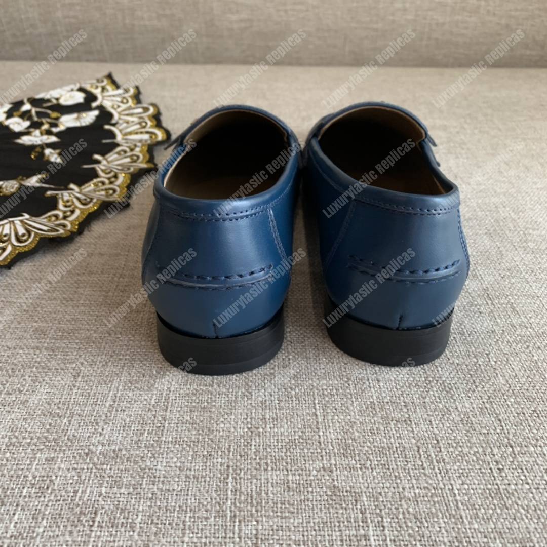 H**mes h buckle loafer bleu maritime