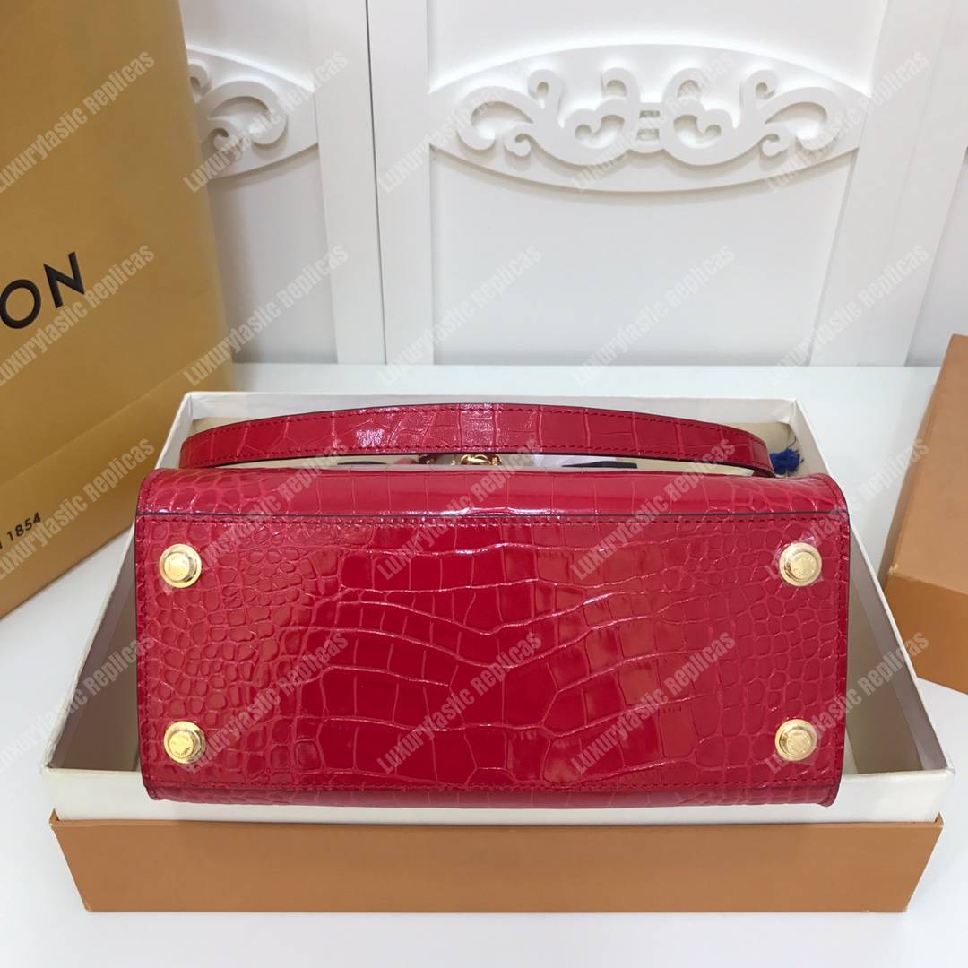 LV City Steamer PM Crocodilien Briliant Cerise